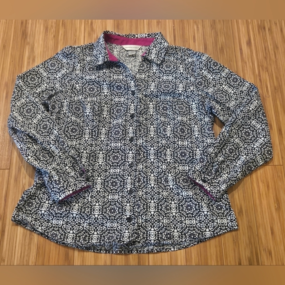 NWOT Christopher Banks Patterned Button-Up Shirt